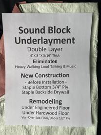Sound Blocking Underlayment