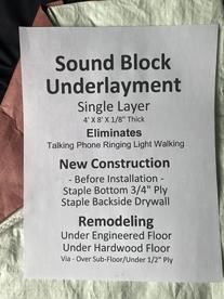 Sound Blocking Underlayment